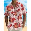 Camisa Hawaiana de Cangrejo de Dibujos Animados Ropa para Hombres Mujeres Camisa de Verano para Vacaciones Manga Corta Botones Camisas de Cangrejo