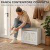 Shoe Rack Bench with Flip-Down Drawer, 60x30x52 cm, White