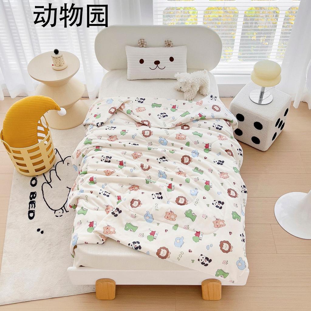 2024 New Children's Summer Quilt Knitted Cotton Summer Quilt Kindergarten Duvet Ice Cream Summer Quilt Airable Cover