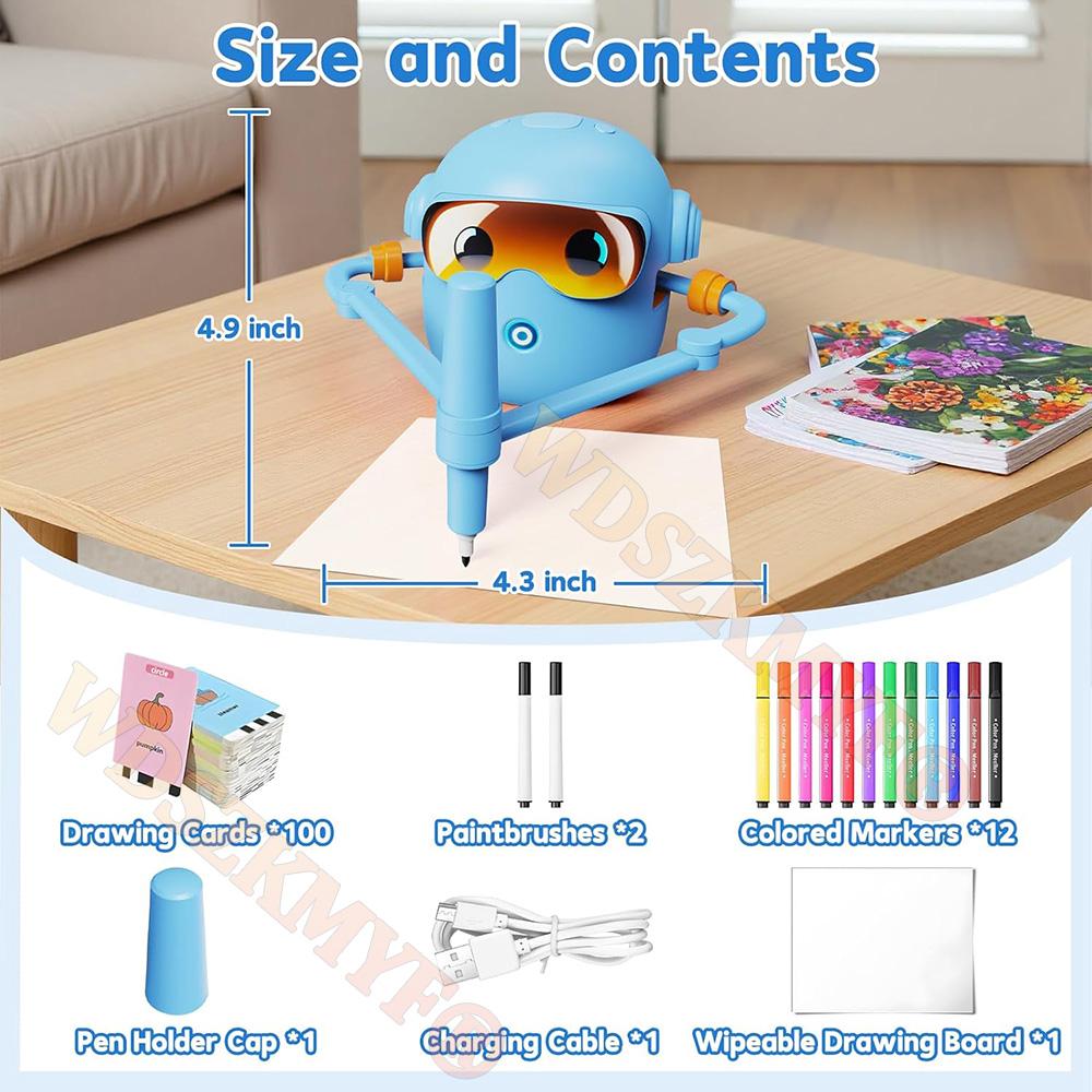 NEW Kids Drawing Robot with 100 Cards Interactive Educational Auto Drawing Robot for Boys Girls Preschool Learning