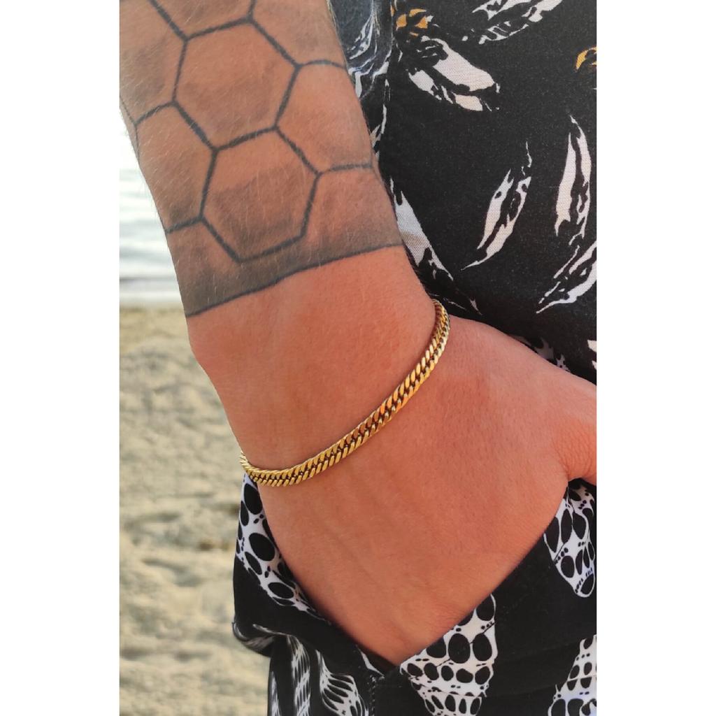 Unisex-Armband aus kubanischem Silberstahl