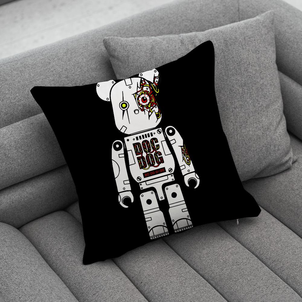 Fashion B-BearbrickS Toy Pillow Case Soft Cushion Cases for Farmhouse Sofa Decor Home Decorations and Protector