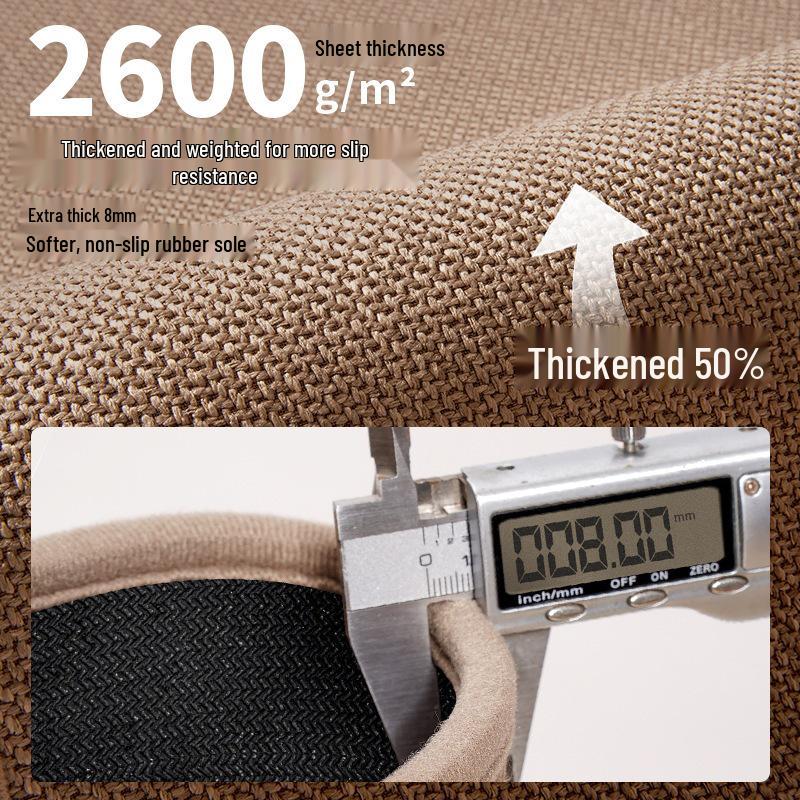 Washable Natural Linen Foldable Entrance Mat - Dirt-Wiping Large Hallway Rug