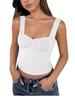 Ziyuan Y2K Spicy Girl Square Neck Backless Camisole - Slim Fit Solid Color Tank Top