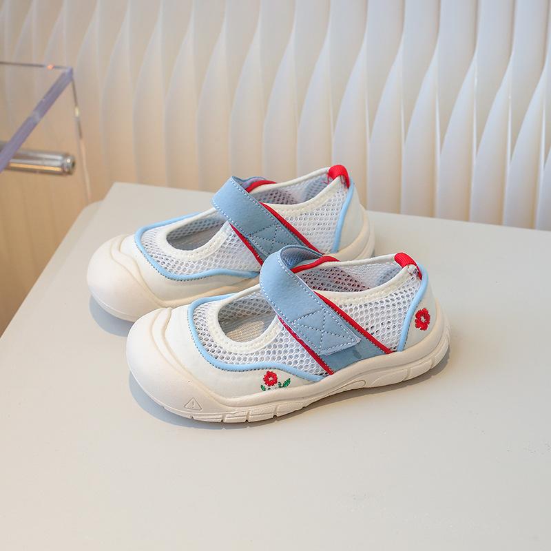 2025 Spring and Autumn New Children's Sports Shoes Girls Anti-collision Sandals Mesh Breathable Soft Sole Non-slip Casual Shoes Single Shoes