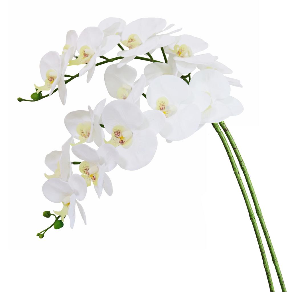 2PCS Artificial Flowers Orchid Set Real Touch 69cm Tall 9 Heads Fake Phalaenopsis Flower Vase Fillers Home Wedding Indoor Decor