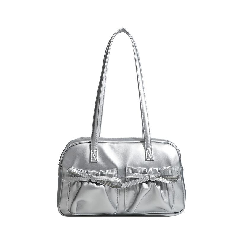 Bow Underarm Bag European and American New Fashionable Shoulder Bag Simple Trendy Handbag Texture Fashionable Commuting Bag