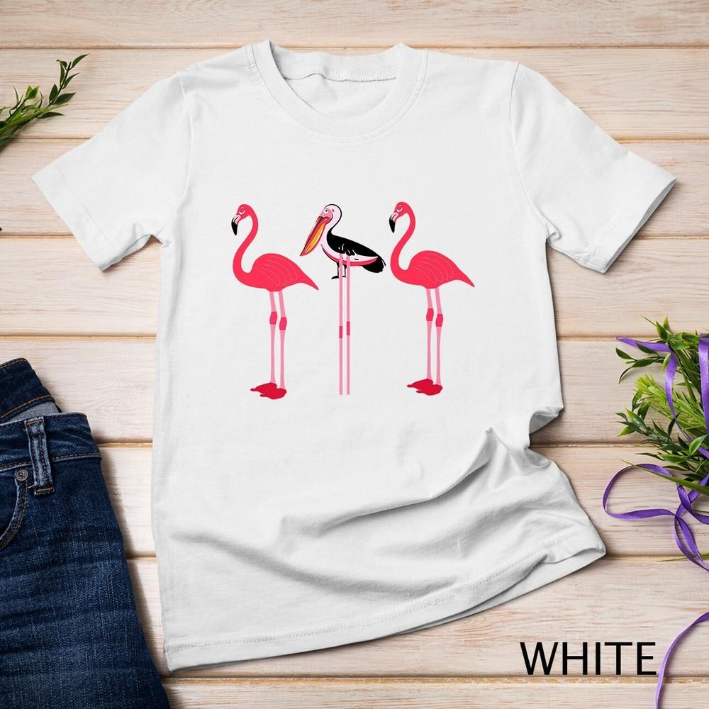 Funny Pink Flamingo Lover Pelican Disguise Premium Unisex T-shirt