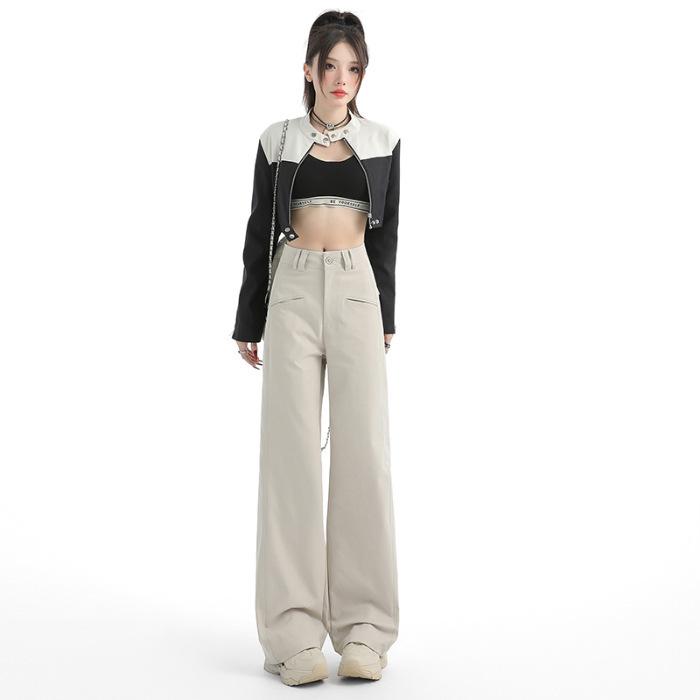 

Женские осенние повседневные брюки широкого кроя, свободные широкие брюки с высокой талией для женщин на осень, прямые брюки. XL