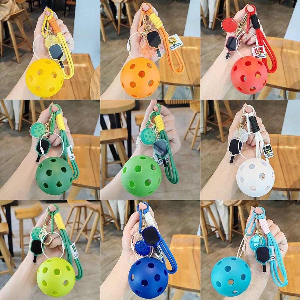 Detachable Pickleball Racket Pendant Acrylic Fitness Series Pendant  Bag Accessories