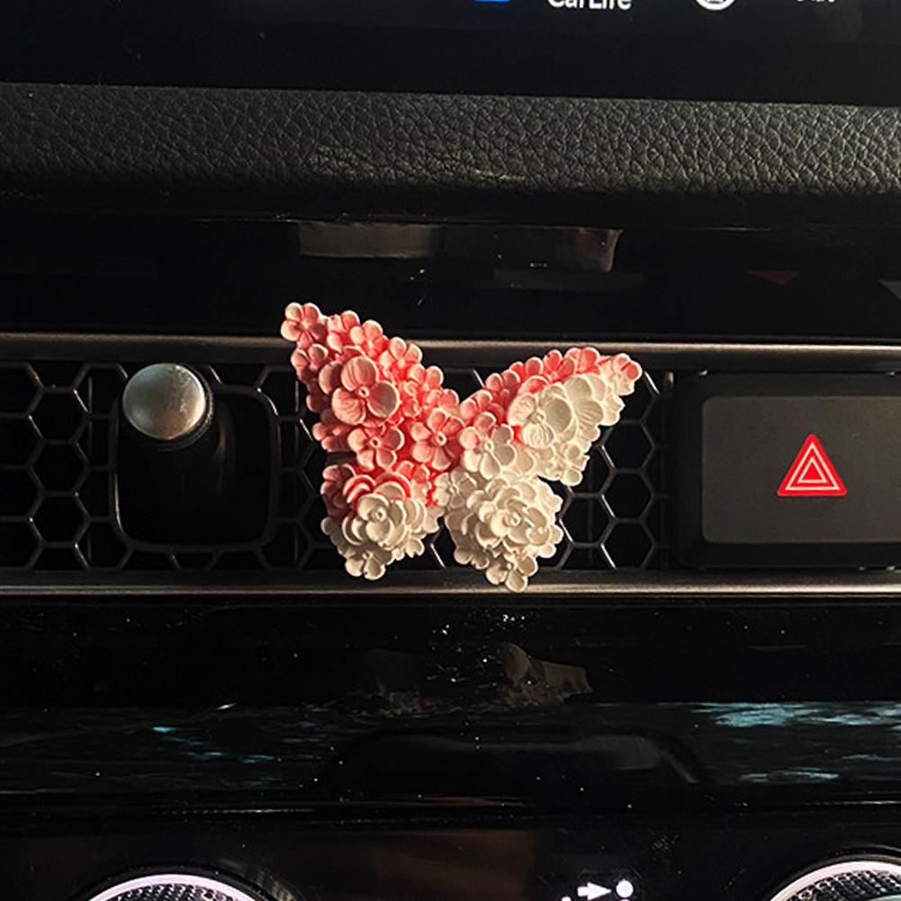 INS Tulip Car Fragrance Diffuser Stone Elegant Flower Butterfly Car Air outlet Decoration Pendant Fragrance Interior Accessories