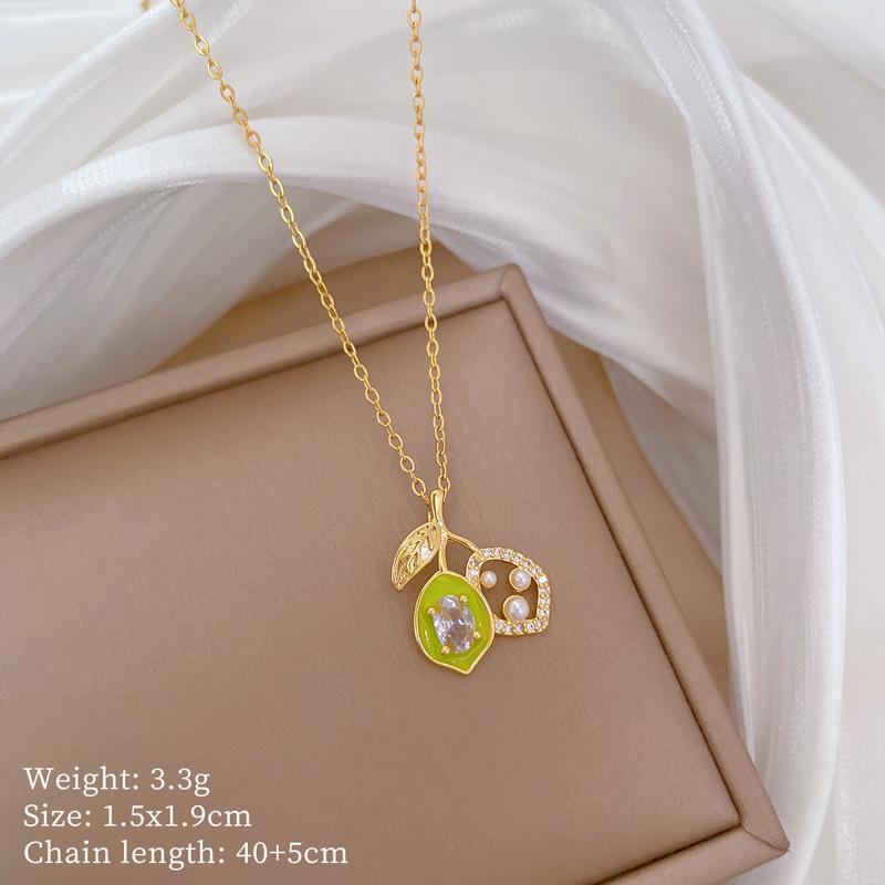 Mickey Head Heavy Industry Necklace Women'S Copper Micro-Inlaid Real Gold Electroplating Delicate Clavicle Chain Neck Chain