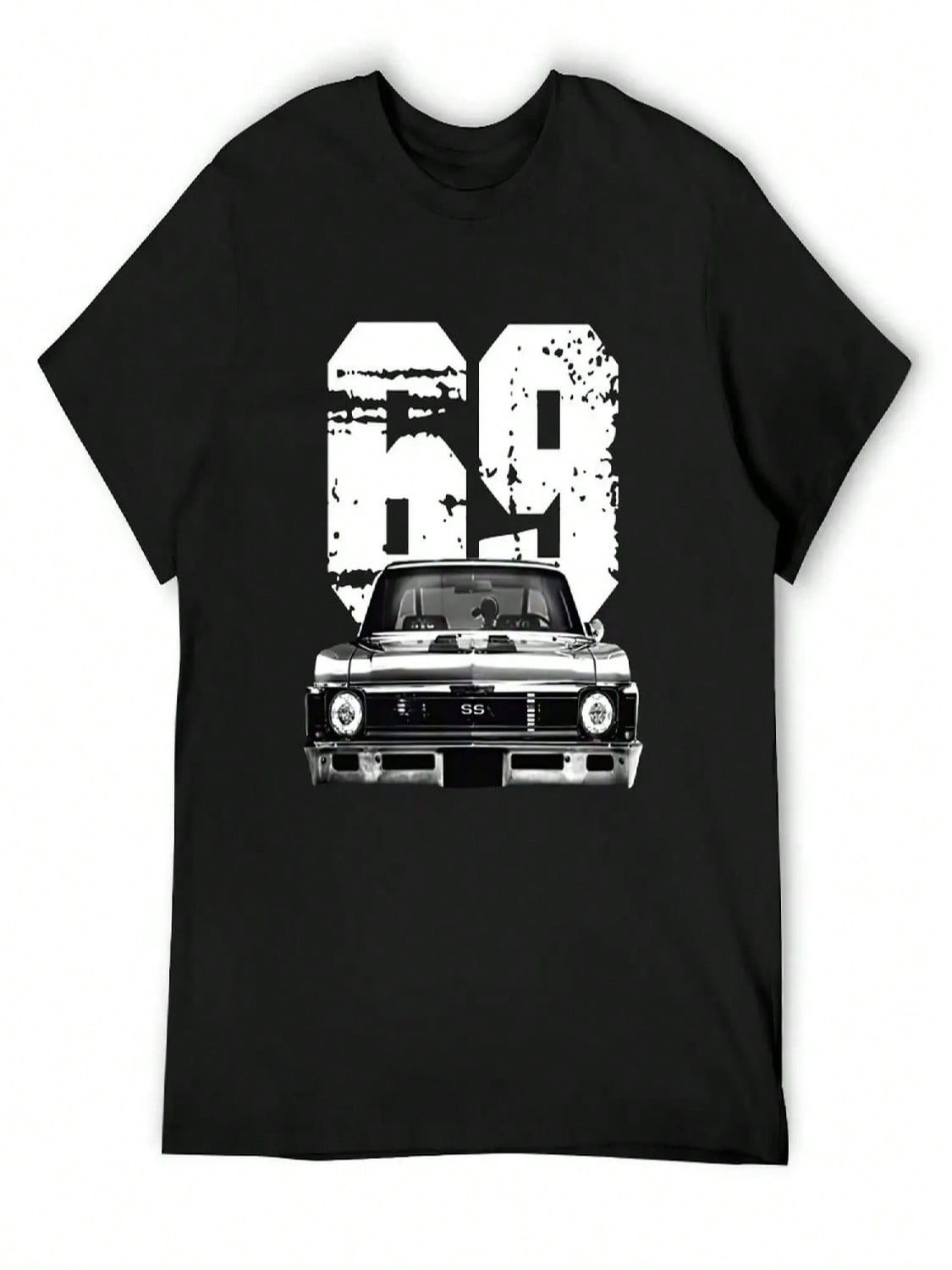 1969 Chevy Nova Front Grill View Silhouette With White Year T-Shirt Shirts Tops unisex s T-Shirt S разноцветный