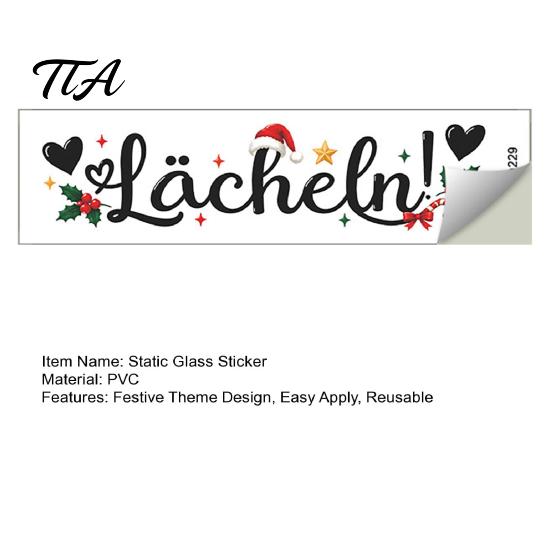 Christmas Mirror Decals for Bathroom Static Glass Sticker Mirror, Decorative PVC Window Decal with Holly Reusable Holiday Accents And Santa