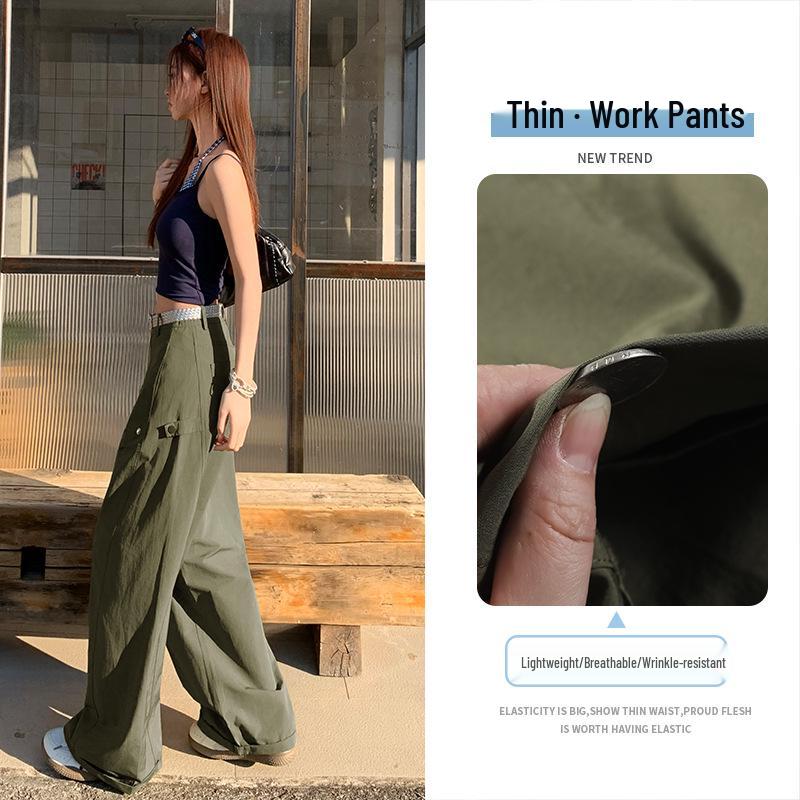 

Stylish American Curve-Fit Wide-Leg Cargo Pants - Slimming & Versatile Casual Wear for Women Extra Small