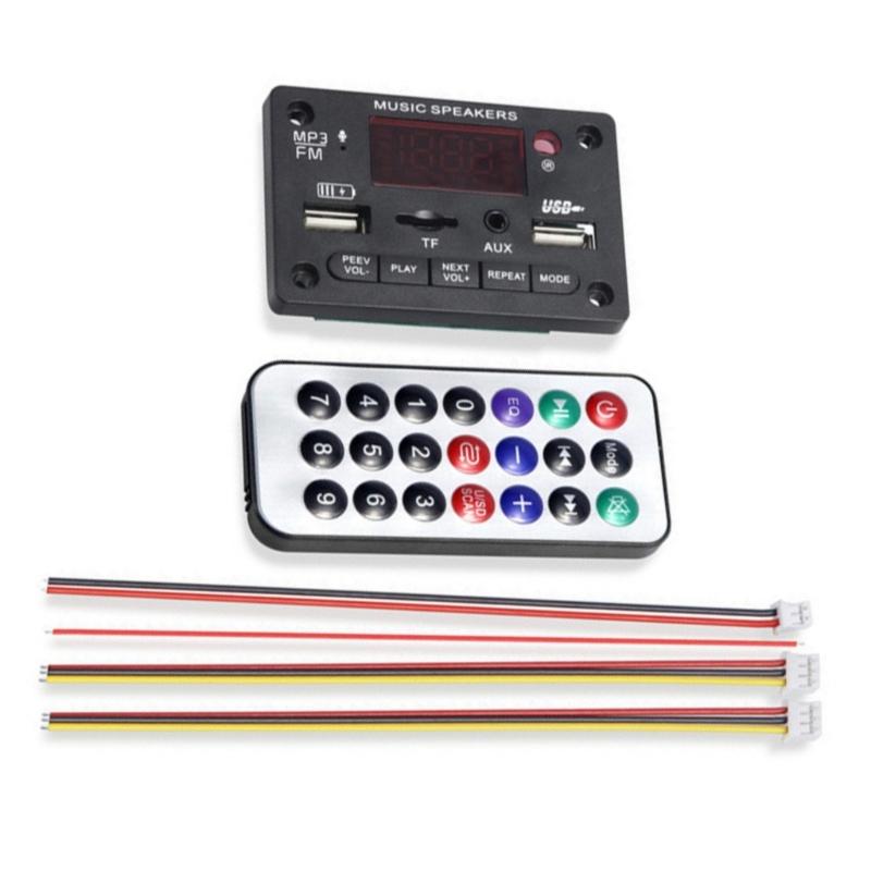 MultiFunction Bluetooth-compatible MP3 Decoders Board 12V Digital Display Audios Module With FM Radio USB TF Input