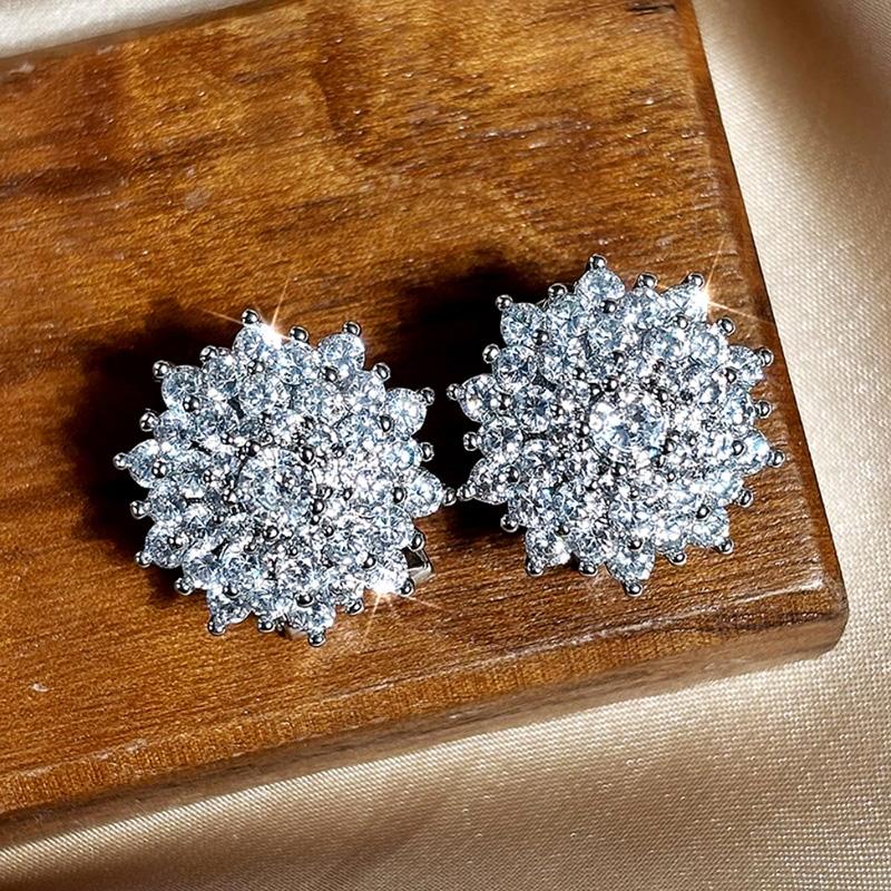 Xiaomi Huitan Flower Shaped Women Stud Earrings Party Daily Engagement Trendy Jewelry Inlaid Shiny CZ Wedding Versatile Accessories