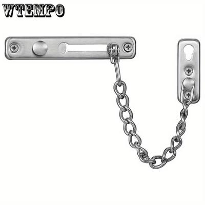 1pc Door Chain Lock Door Guard with Spring Anti-Theft Press Lock Keyless Door Lock Add Extra Security with Spring Anti-Theft Press Lock Door