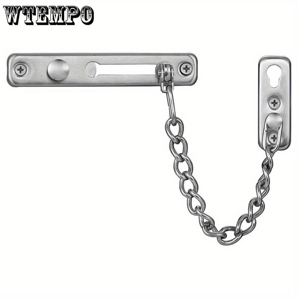 

1pc Door Chain Lock Door Guard with Spring Anti-Theft Press Lock Keyless Door Lock Add Extra Security with Spring Anti-Theft Press Lock Door 1pc silvery