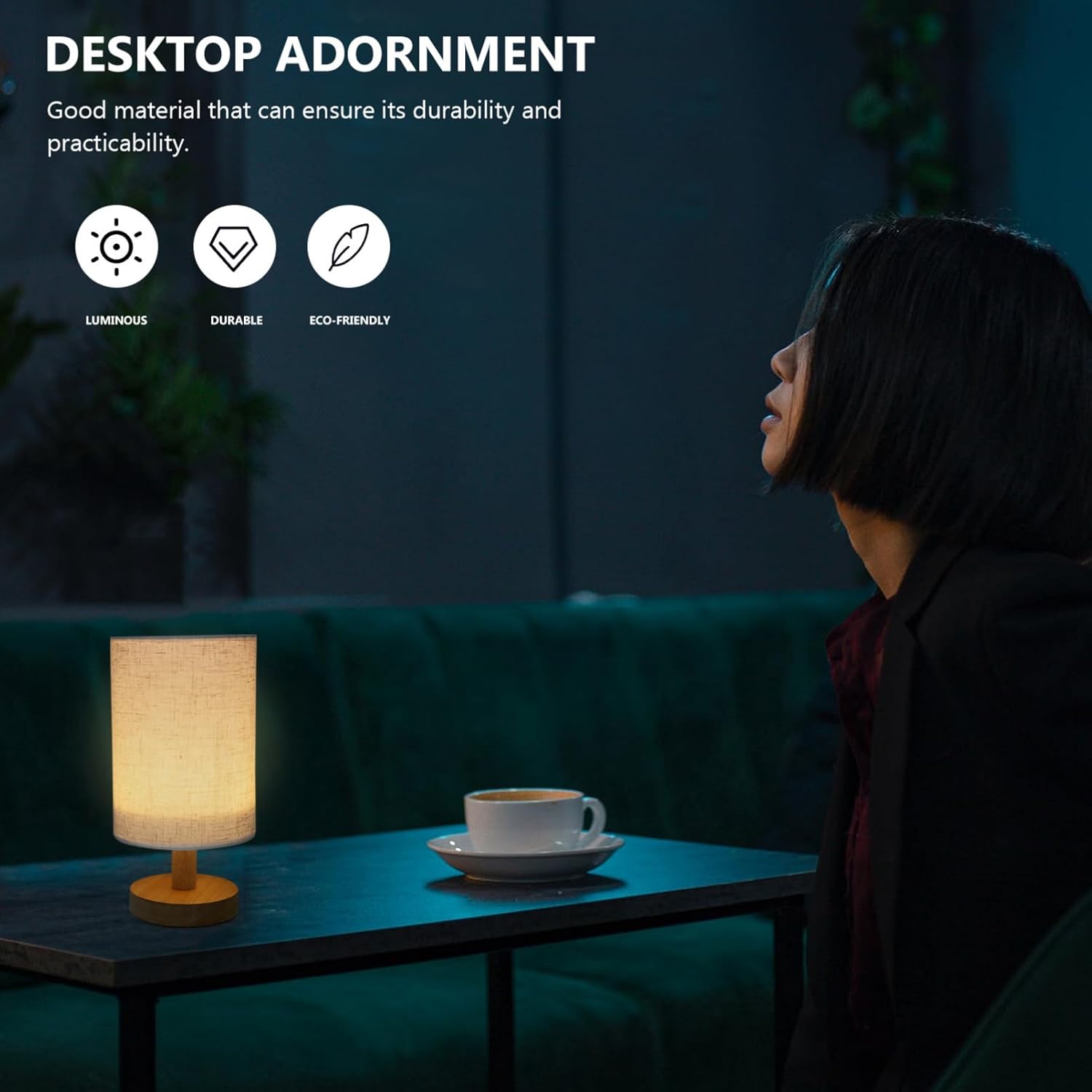 

DOITOOL Набор из 2 скандинавских деревянных прикроватных ламп с мягким тканевым абажуром, ретро настольные лампы для спальни, прикроватной тумбочки, гостиной, уютный теплый свет декор