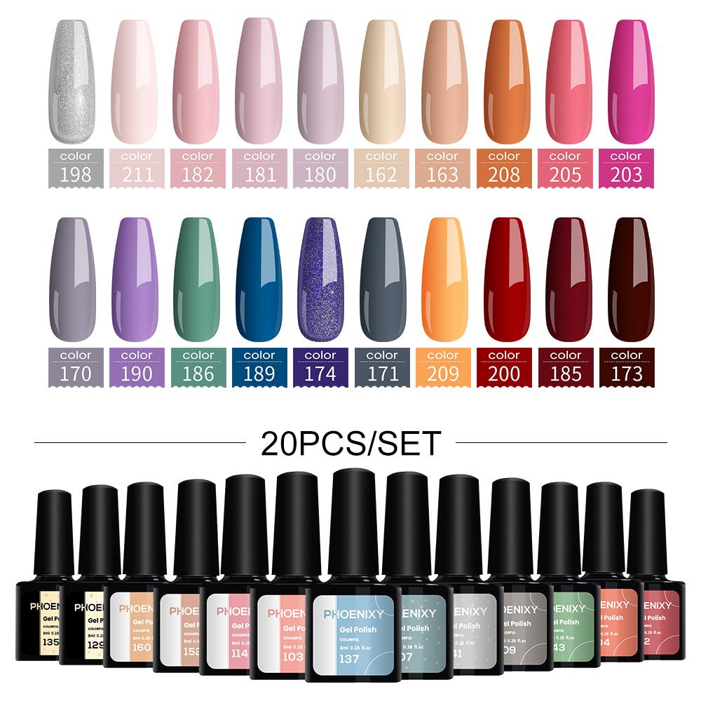 PHOENIXY Gel Nail Polish Bright Colorful Gel Lacquer Uv Gel Nail Long-lasting Gel Nail Polish Needed UV LED Soak-off Gel Nail Varnishes
