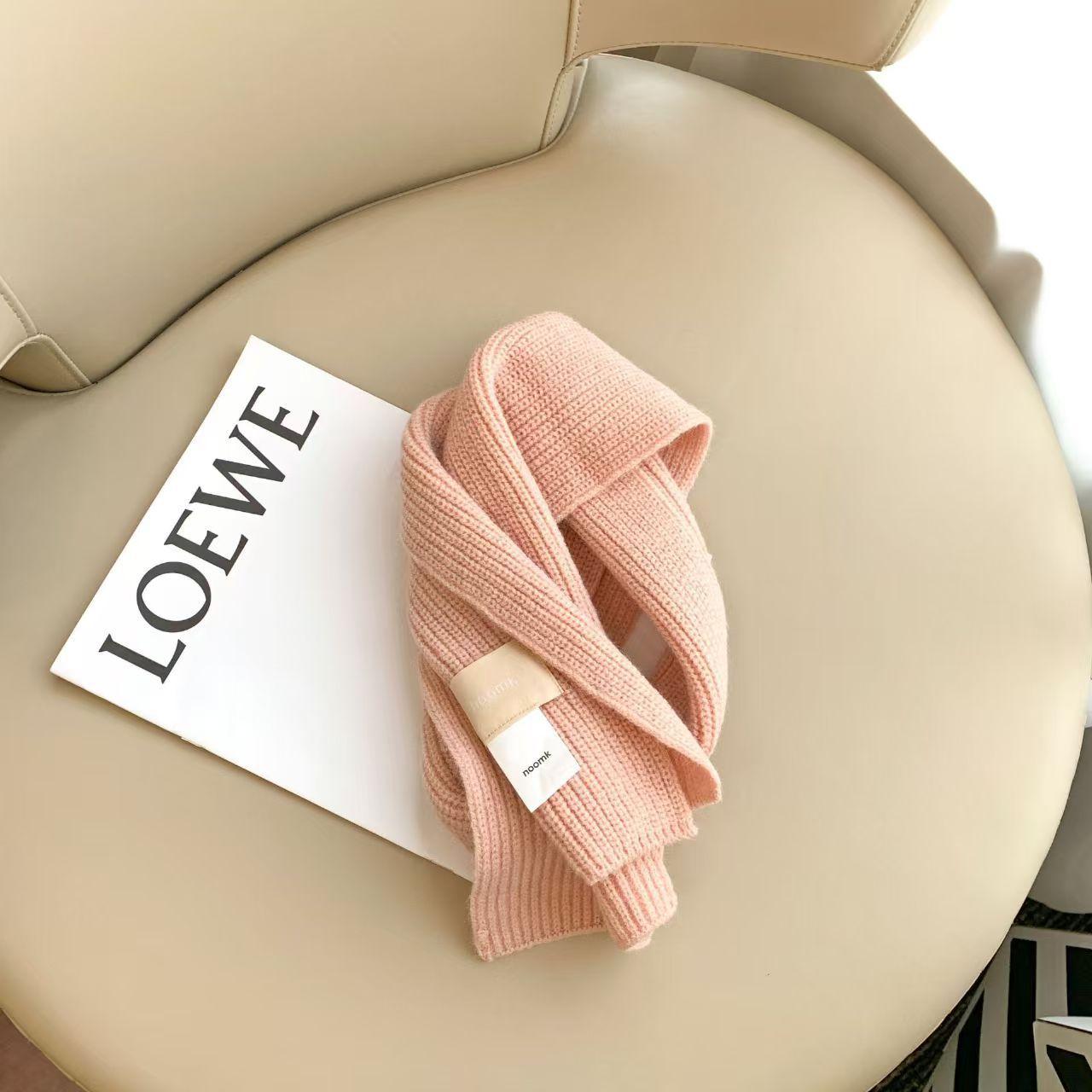 

Korean Fashion Versatile Children Scarf Girls Winter Warm Students Cute Solid Color Knitted Neck Protection Baby Small Scarf New