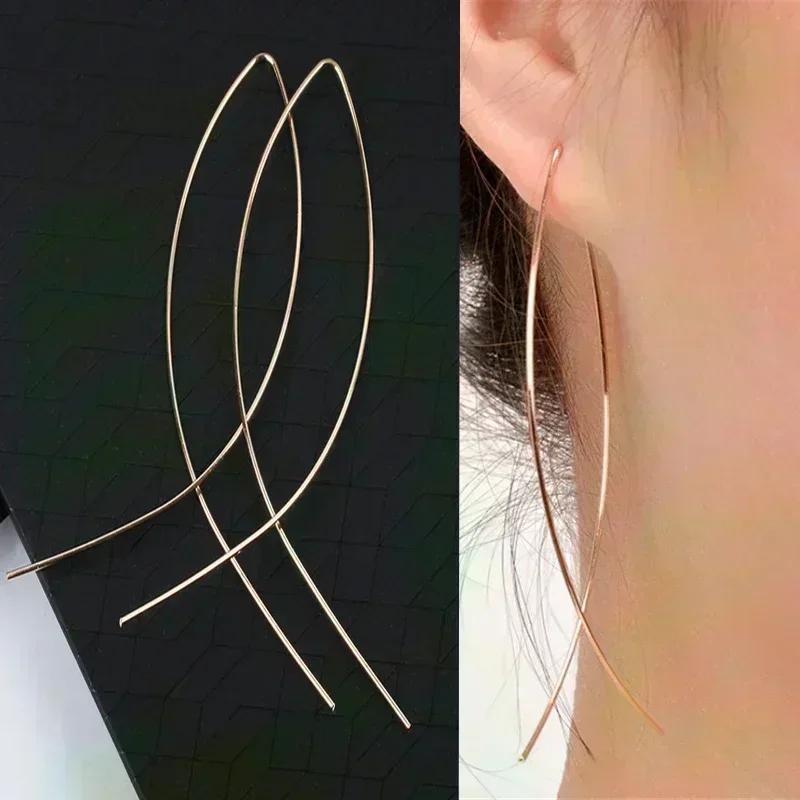 Geometric Rhombus Double Layer Combination Design Earrings For Women Simple Fashion Daily Accessory Party Jewelry Birthday Gifts