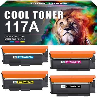 Toner Cartridges - 117A (W2070A-W2073A) - Pack 4 CMYK - Compatible HP Color Laser MFP - Yield 1000/700