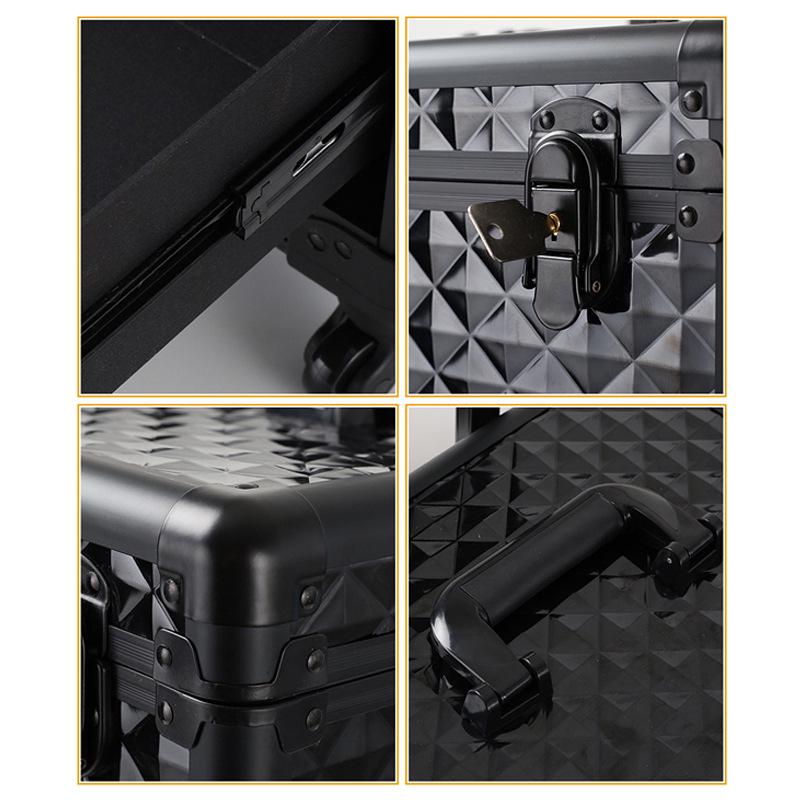 Multi-layer Wheeled Makeup & Nail Art Toolbox with Drawer