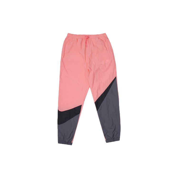 Nike Sportswear Men s Big Swoosh Logo Woven Nylon Wind Track Pants Pink Gaze Standard Fit AR9894-668 L