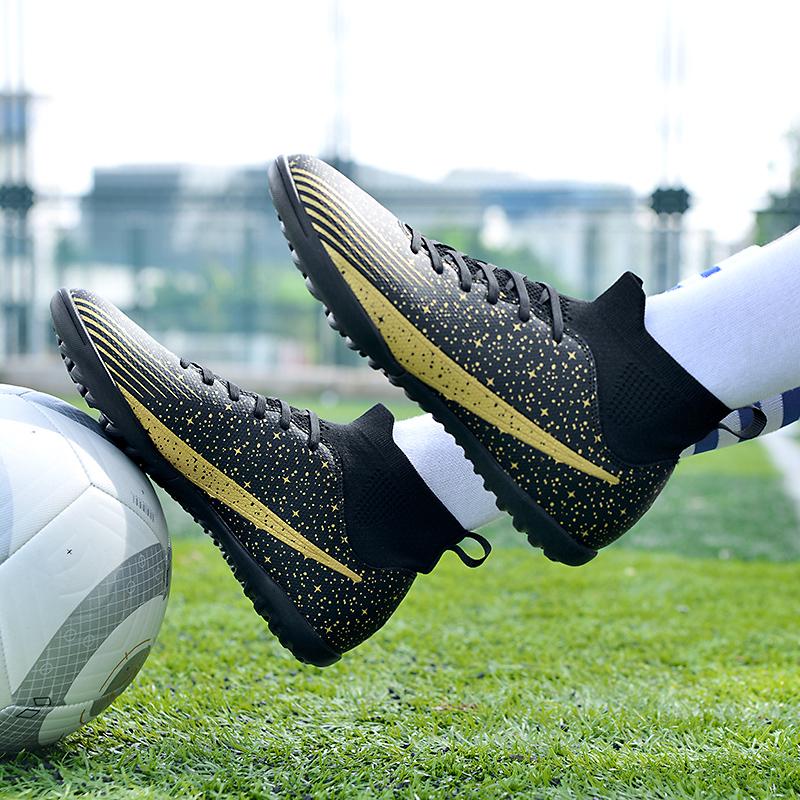 2024 Men's Soccer Shoes Large Size Ultralight Football Boots Boys Sneakers Non-Slip AG/TF Soccer Cleats Ankle Boots Unisex