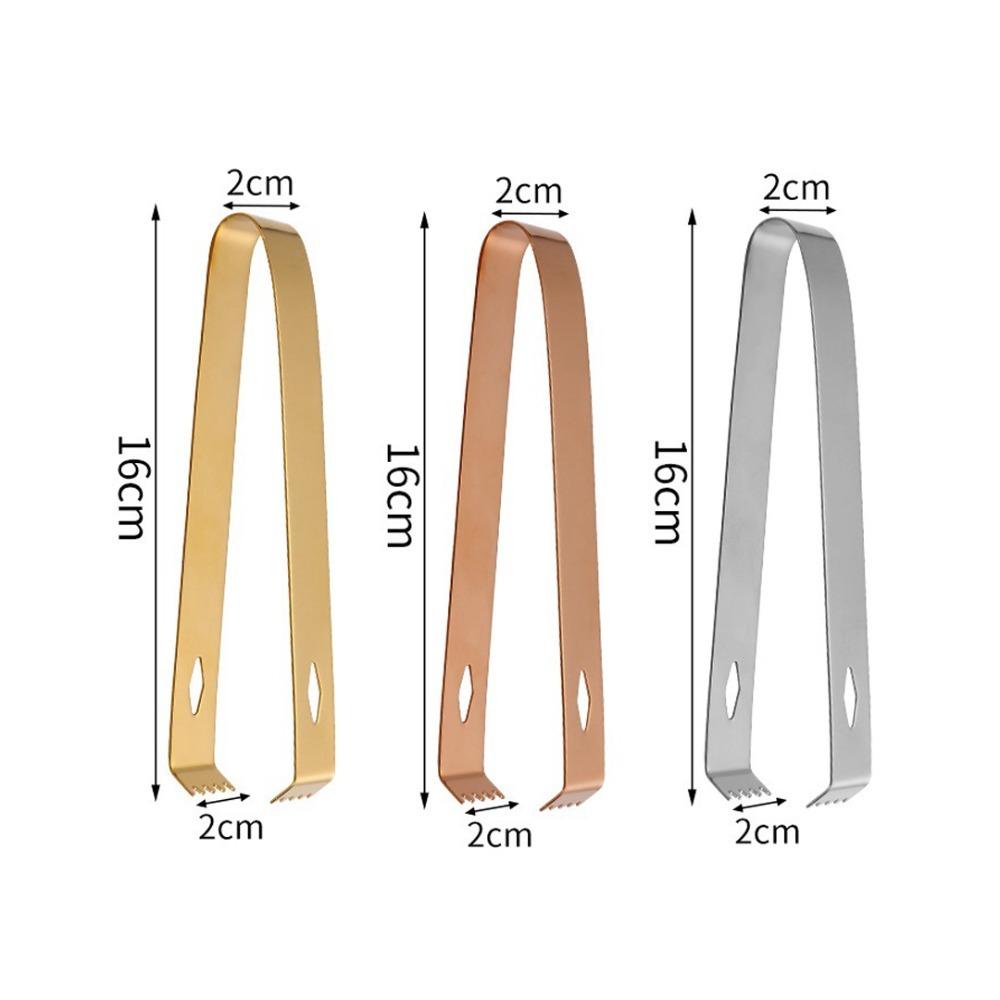 6.3" X 0.8" Ice Tong Easy Grip Metal Serving Tongs Kitchen Gadgets Mini Sugar Tongs Bar Ice Bucket