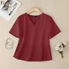 ZANZEA Women Casual V-Neck Solid Color Loose Short Sleeve Blouse