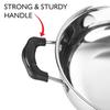 Cello Stainless Steel Induction Kadhai For Gas & Smooth Cooking | 3L Mirror Finish Deep Pan With Dual Handles