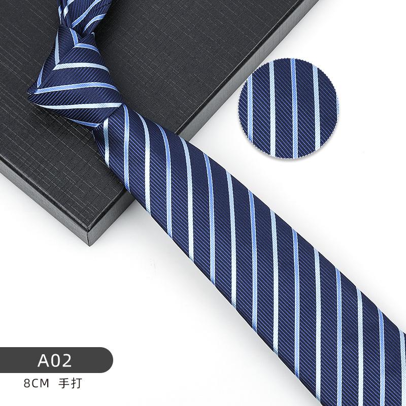 Business Blue Formal Tie Zipper Groom Wedding Korean Version Narrow Lazy Without Striped Bow Tie Plaid