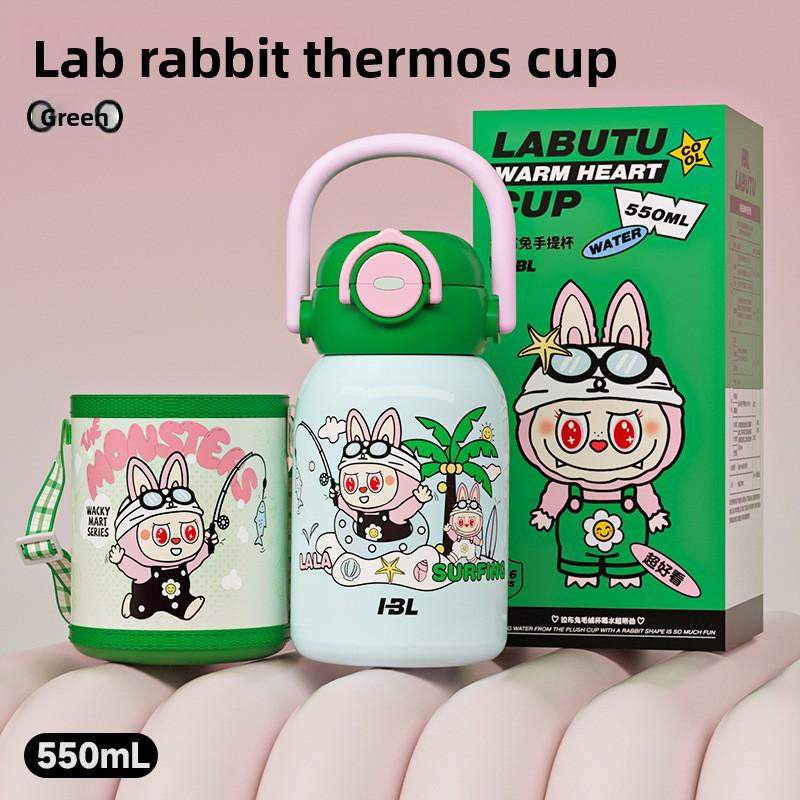 Söt tecknad barntermoskopp Stor kapacitet Högt värde Dubbel drickspipkopp Utomhus bärbar vattenkopp för pojkar och flickor