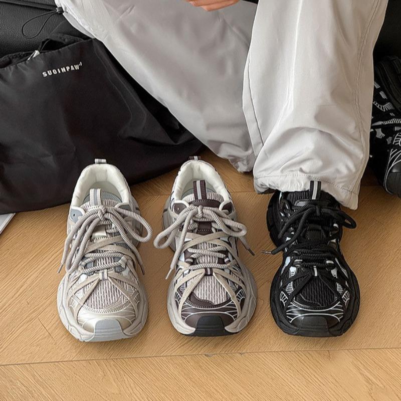 Fashion Sneakers for Men Chic Breathable Anti Slip Mesh Thick-soled Sneaker Mens Light Comfort Outdoor Casual Sneakers Zapatillas Hombre