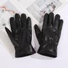 Men's and Women's Touch Screen Leather Gloves To Keep Warm from the Cold, Hairy Gloves, Men's Motorcycle Riding Gloves Thickened and Windproof
