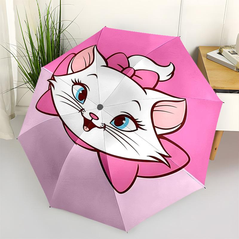 

Aristocats, Marie Themed Automatic Opening and Closing Umbrella, Brightly Colored 8-rib Portable Umbrella, Suitable for Men and Women, A Perfect Gift