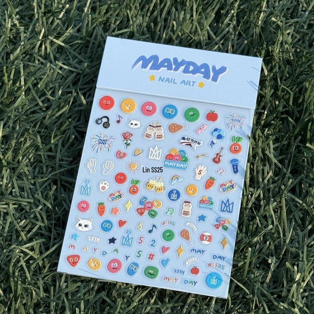 Naklejki 3D na paznokcie Graffiti Mayday: Wytłaczany wzór z kreskówkowym jabłkiem