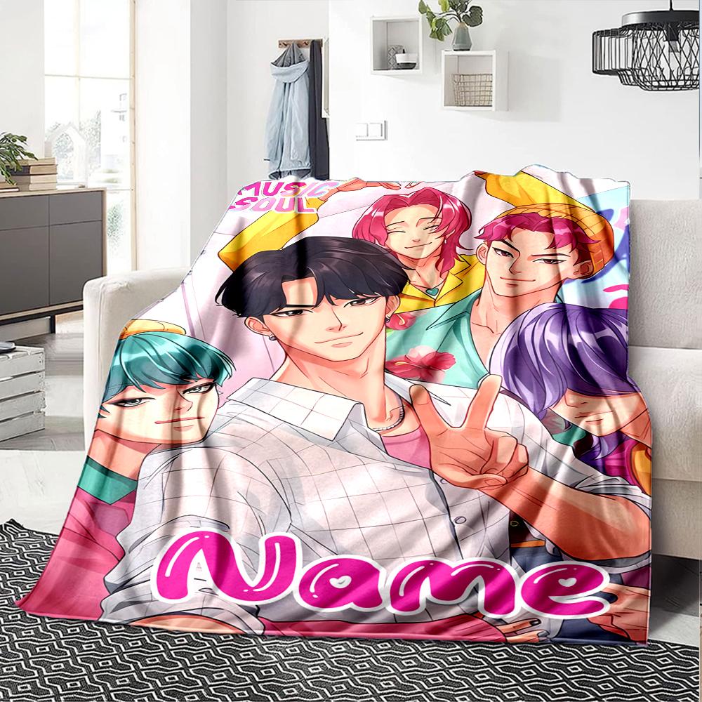 Personalizza Nome Personalità KPOP Demon Hunters SAJA BOYS Coperta Morbida e Calda Divano Ufficio Letto Viaggio Coperta per Pausa Pranzo, Regalo Adatto a Tutte le Stagioni