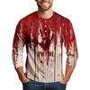 Men's Halloween Print Raglan Dralan Three-quarter Sleeve Casual Top