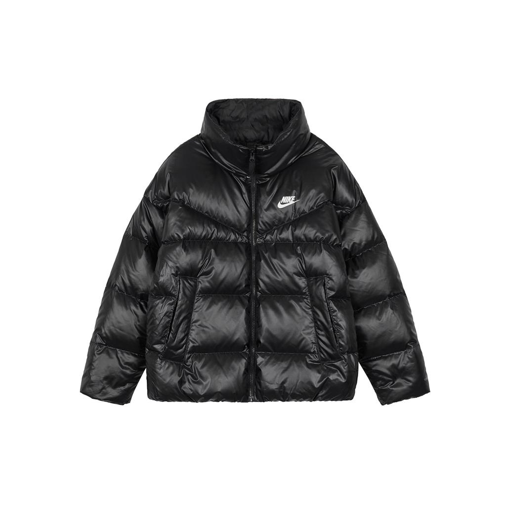 Nike Solid Color Casual Stand Collar Down Jacket Women Outerwear Black DV0555-010