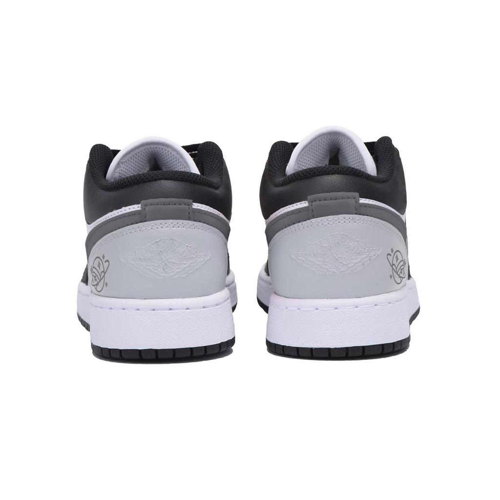 Jordan Air Jordan 1 Slip Resistant Abrasion Resistant Low top Vintage Basketball Shoes Men's Black Gray 553558-131(Team85-)