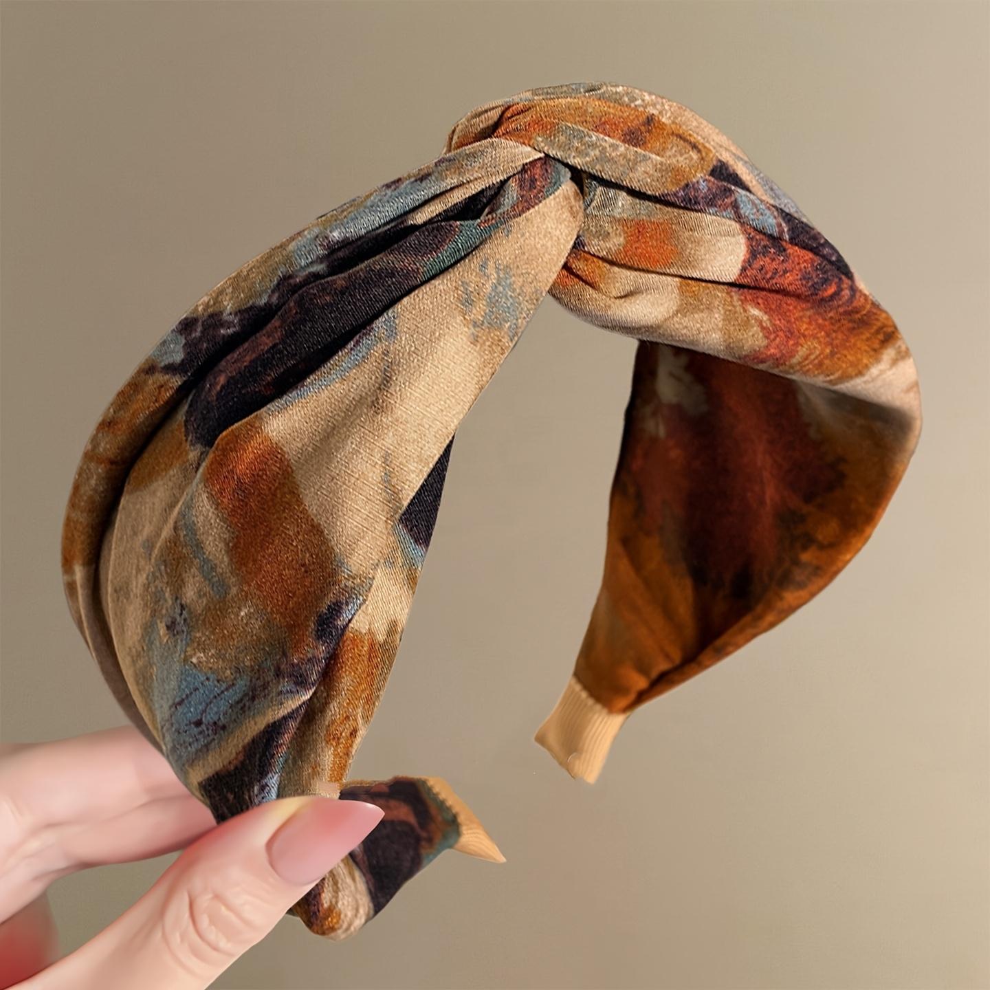 

Retro Tie-Dye Fabric Headband with Wide Edge Hair Clips, Simple and Chic, Versatile Hair Accessories for Women