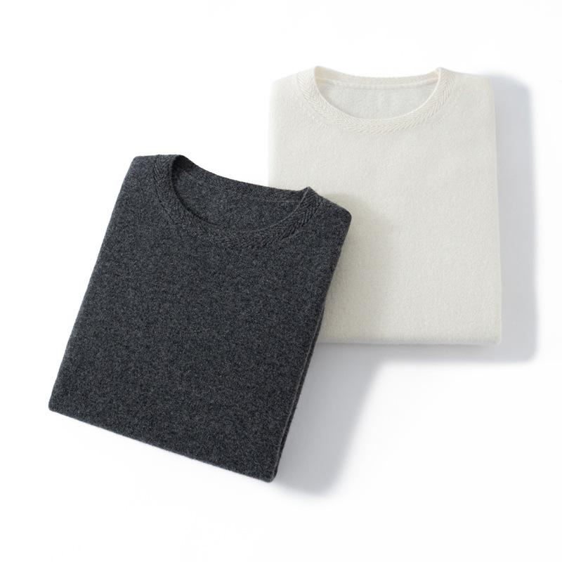 Women's Pure Cashmere Sweater - New Autumn/Winter Soft Loose Blue & White Porcelain Pattern Round Neck Pullover