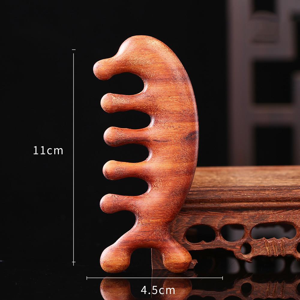 Sandalwood Four In One Massage Comb Multi Functional Head Dredging Tool Meridian Brushing Facial Beauty Scraping Massage Comb