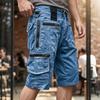 Pantaloncini Cargo Lavati Vintage da Uomo Multitasche Casual Tattici da Lavoro per Esterno