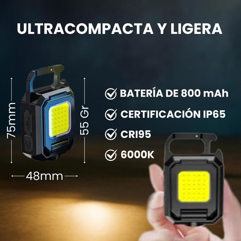 Bright COB Keychain Flashlight,Rechargeable Mini Work Light Magnetic Portable Pocket Lamp for Camping Fishing Hiking Emergency