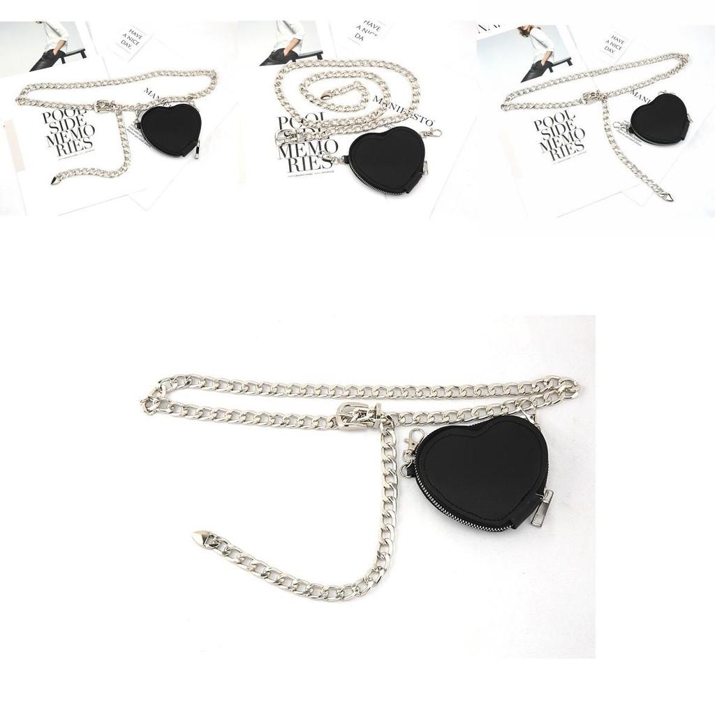 Fashion Metal Women Waist Chain With Detachable Heart Shaped Bag Pendant For Women Casual Use